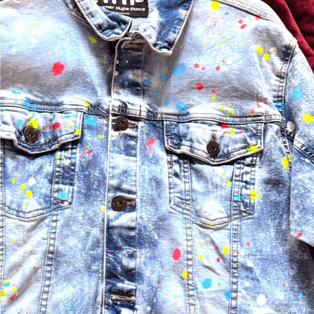 Kids Colorful Splatter Jean Jacket